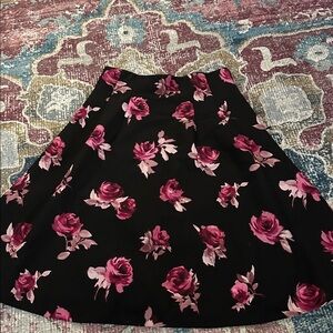 Kate Spade Black and Pink Floral Skirt